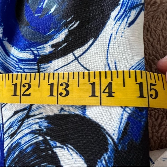 Samuel Dong Midi Dress • XS • Blue/Black/White Abstract Print - Picture 5 of 12